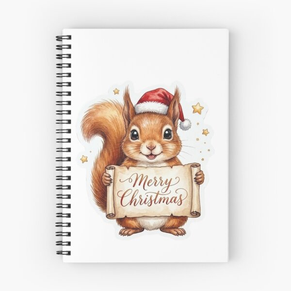 Item preview, Cute Squirrel Holding Merry Christmas Banner designed and sold by Jonaree Art Design.