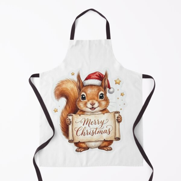 Item preview, Cute Squirrel Holding Merry Christmas Banner designed and sold by Jonaree Art Design.