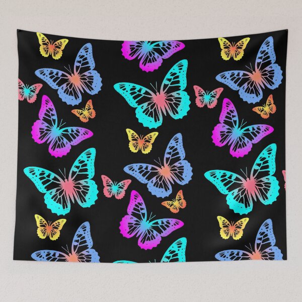 Item preview, Fantasy Elegant Colorful Butterflies on Black Shapes Mania designed and sold by Shapes-Mania.