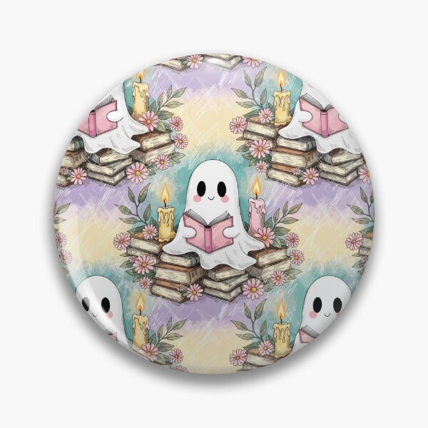 Item preview, Ghosts Reading Books Candlelight Halloween Pattern designed and sold by Camel & Quirk.