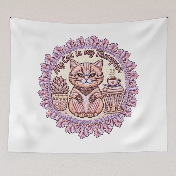 Item preview, My Cat Is My Therapist Cat Lover Humor designed and sold by ArtDesignTp.