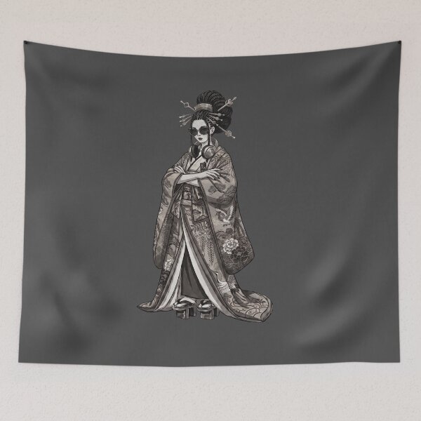 Item preview, Japanese Oiran Design x Street Culture (Black and White) designed and sold by Studio-MiMi.