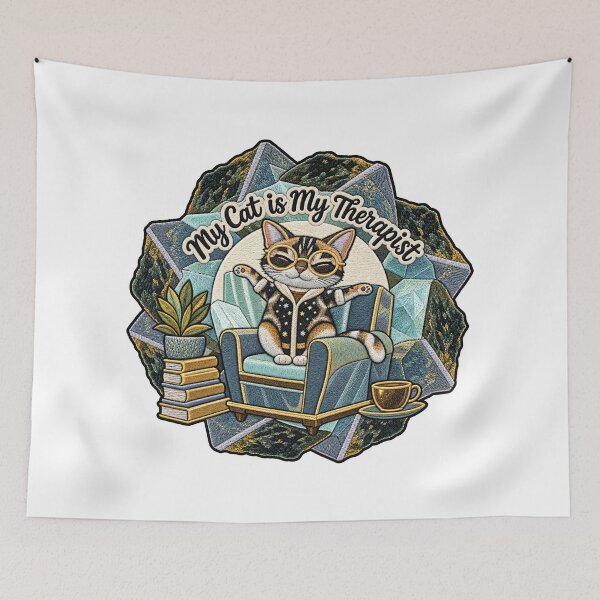 Item preview, My Cat Is My Therapist Funny Cat Saying designed and sold by ArtDesignTp.