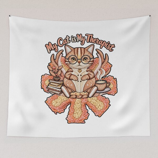 Item preview, My Cat Is My Therapist Cute Cat Design designed and sold by ArtDesignTp.