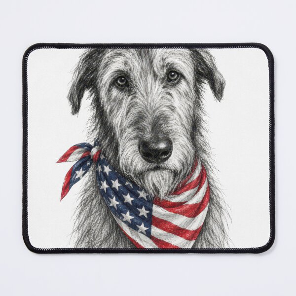Item preview, Irish Wolfhound Portrait Wearing a Patriotic Bandana  designed and sold by Maria Dryfhout.