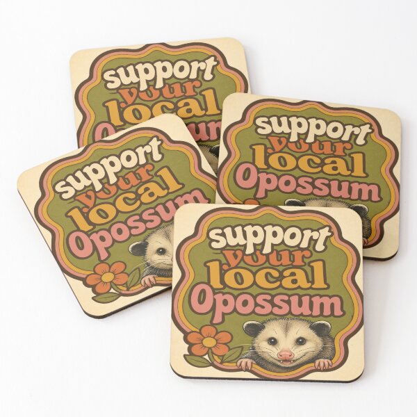 Item preview, support your local opossum retro funny sticker designed and sold by Bywithrose instant studio.