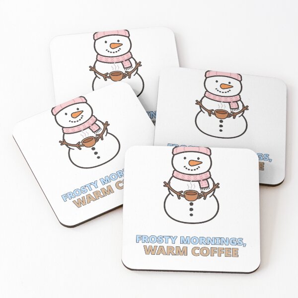 Item preview, Frosty Mornings Warm Coffee Snowman designed and sold by ThreeFlyingAces.