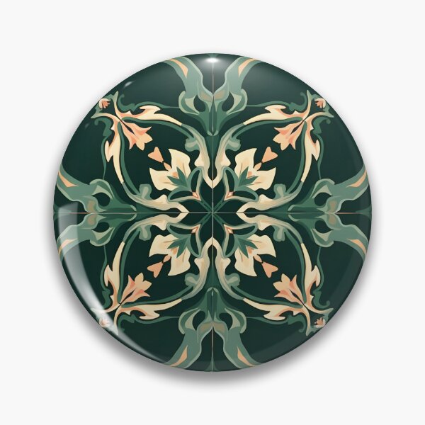 Item preview, Boho Pattern in Green with Vintage Ornaments designed and sold by pASob-dESIGN.