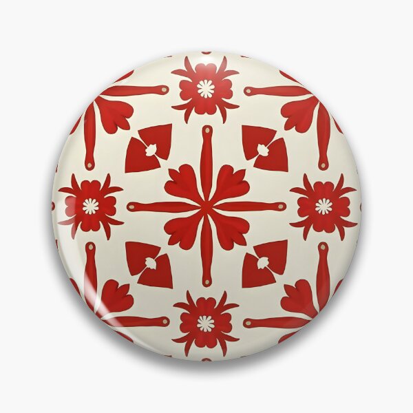 Item preview, Boho Style – Red Retro Floral Pattern designed and sold by pASob-dESIGN.