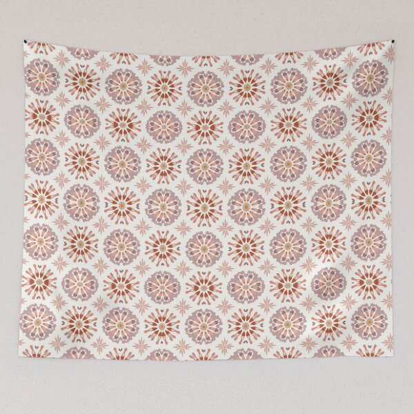 Item preview, Boho Floral Tile Pattern Terracotta Mauve Design designed and sold by pASob-dESIGN.