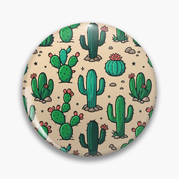Item preview, Cactus Seamless Pattern Vector Blooming Saguaro Prickly Pear Cactus designed and sold by ByKaleido.