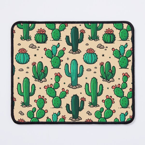 Item preview, Cactus Seamless Pattern Vector Blooming Saguaro Prickly Pear Cactus designed and sold by ByKaleido.