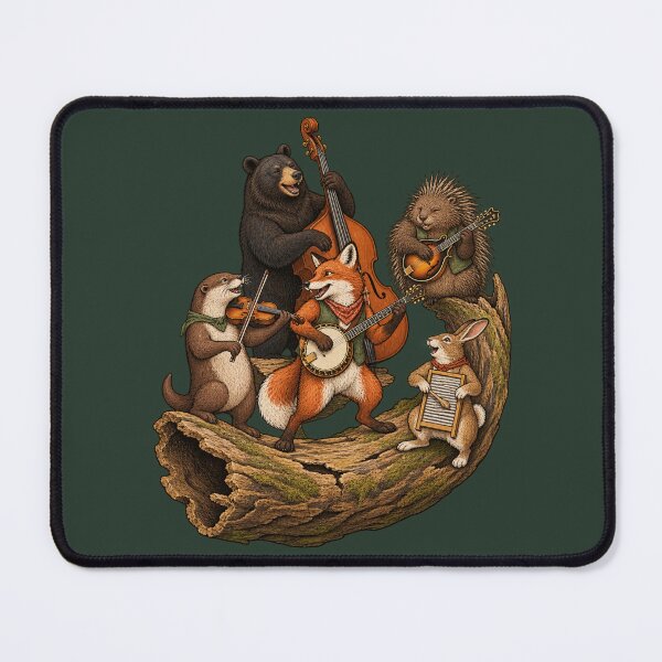 Item preview, Woodland Bluegrass Band Vintage Forest Animal Art designed and sold by AmiGraph.