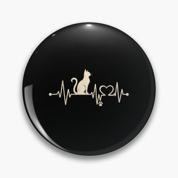 Artikelvorschau, Cat Heartbeat – Minimalist Cat Lover Heart Line Art entworfen und verkauft von GrimCuteStudio.