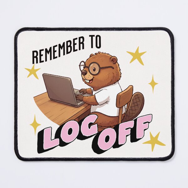 Item preview, Remember to Log Off Cute Beaver Tech designed and sold by littleblued.