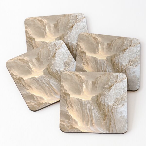 Item preview, Mountain Cliffs Waterfall Minimalist Landscape Art Print    designed and sold by MargaretWiktor.