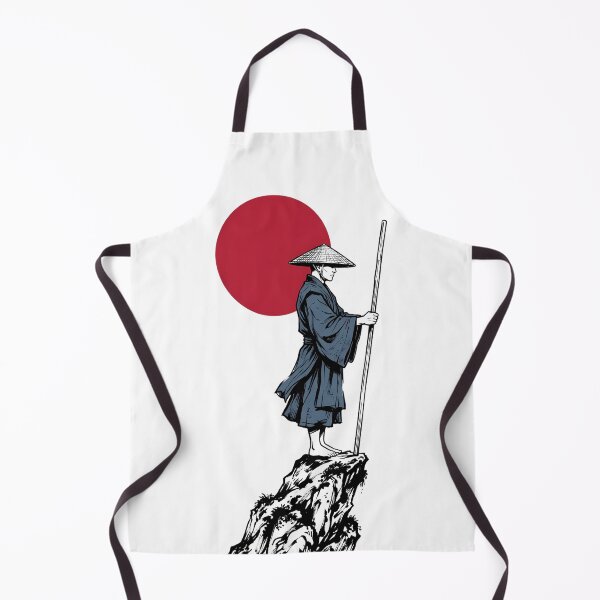 Item preview, Japanese Monk Wanderer Red Sun Cliff Art designed and sold by ArtLabCreations.