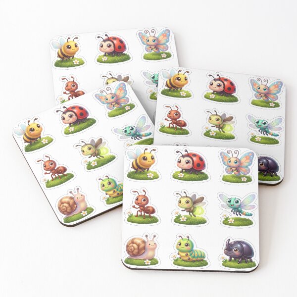 Aperçu de l'œuvre Collection d'insectes mignons - Pack d'autocollants d'insectes créée et vendue par Thanat Pattern Studio.