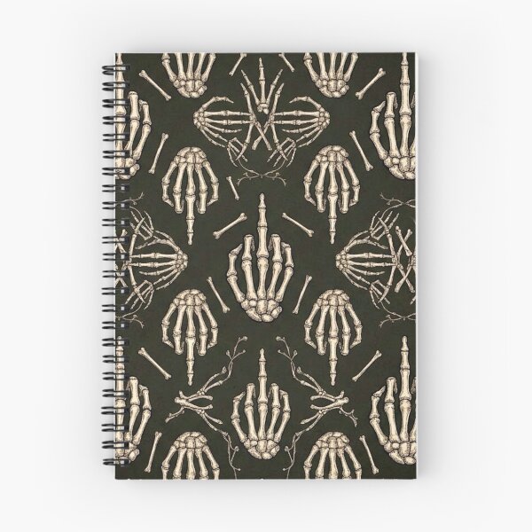 Item preview, Subtle Middle Finger" - Sarcastic Skeleton Hand & Dark Gothic Damask Pattern designed and sold by cabuks.