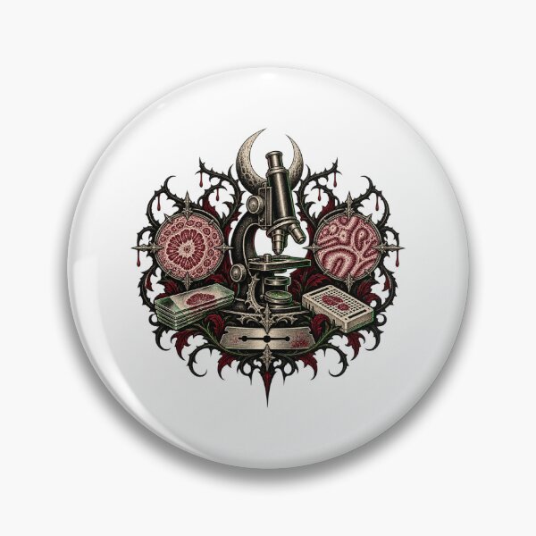 Item preview, Histopathology Halloween Gift Gothic Microscope Emblem   designed and sold by UrbanCanvvas.