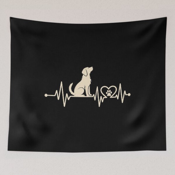 Aperçu de l'œuvre Dog Heartbeat Paw – Minimalist Dog Lover Heart Design créée et vendue par GrimCuteStudio.