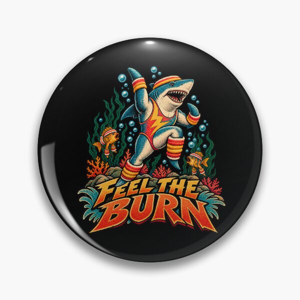 Item preview, Feel the Burn Workout Shark designed and sold by Pandaburba.