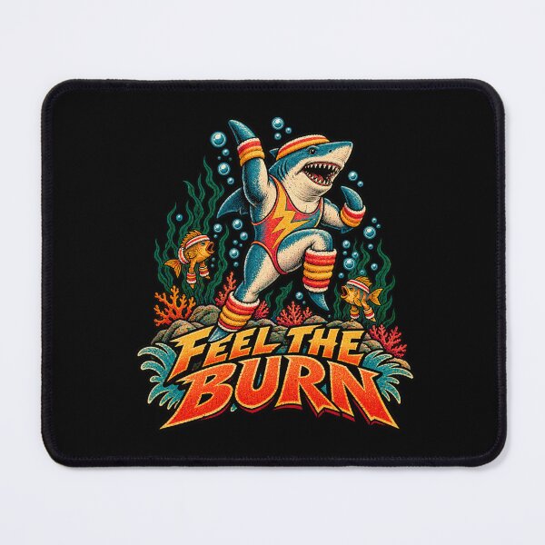 Item preview, Feel the Burn Workout Shark designed and sold by Pandaburba.