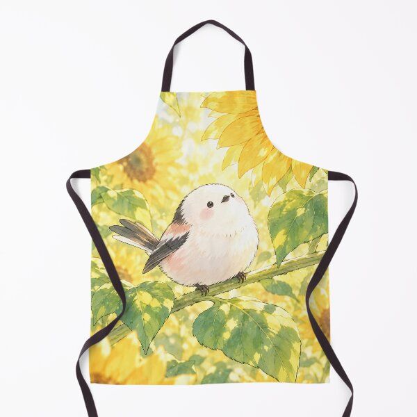 Item preview, Shima Enaga Snow Fairy Bird Gazing at Golden Summer Sunflowers designed and sold by AshiraCreations.