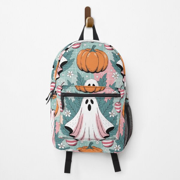 Item preview, Pink Ghosts Pumpkins and Peppermint Candy Halloween Pattern designed and sold by Camel & Quirk.