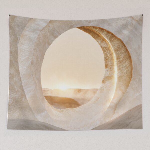 Item preview, Stone Archway Sunrise Minimalist Landscape Art Print designed and sold by MargaretWiktor.