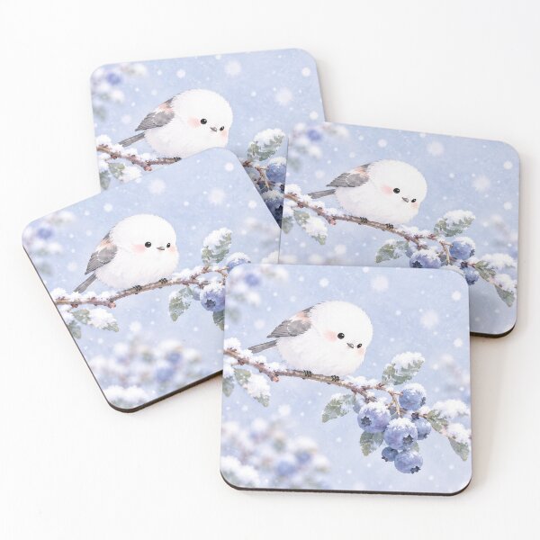 Item preview, Shima Enaga Snow Fairy Bird with Snowy Blueberries designed and sold by AshiraCreations.