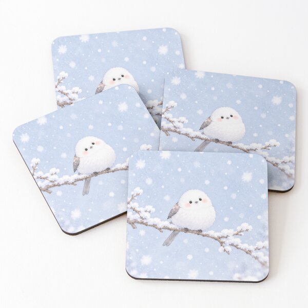 Item preview, Shima Enaga Snow Fairy Bird Perched on a Snowy Winter Branch designed and sold by AshiraCreations.