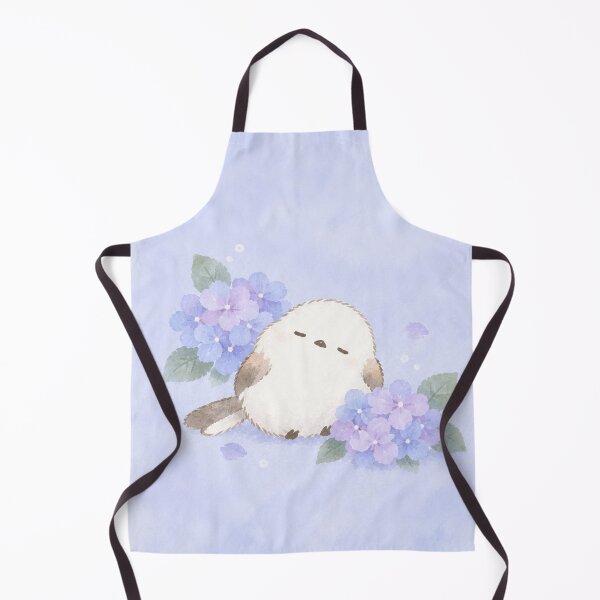 Item preview, Sleeping Shima Enaga Snow Fairy Bird with Blue and Purple Hydrangeas designed and sold by AshiraCreations.
