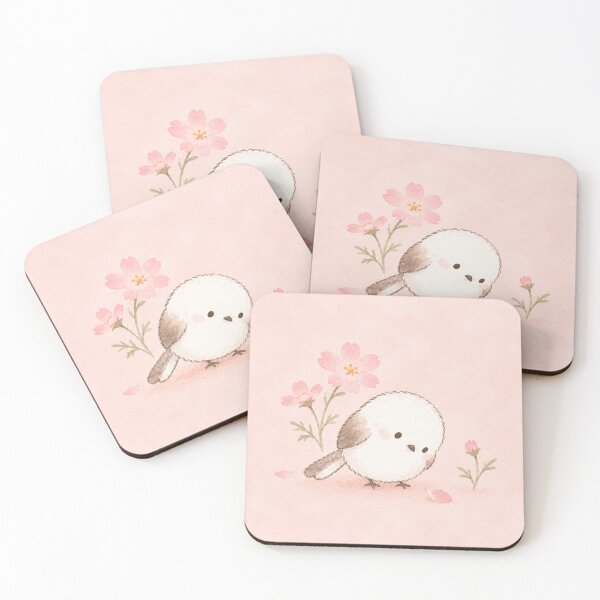 Item preview, Shima Enaga Snow Fairy Bird Exploring Pink Cosmos Flowers designed and sold by AshiraCreations.