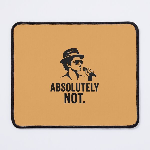 Item preview, Funny Absolutely Not Bruno Mars Silhouette Typography designed and sold by Designart68.