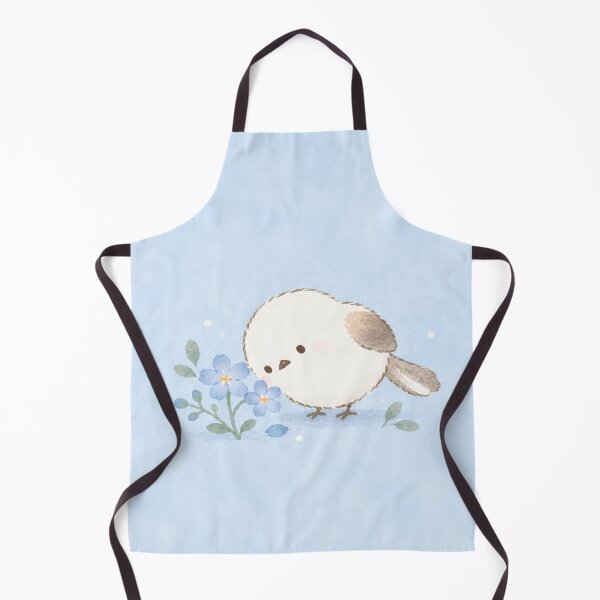 Item preview, Shima Enaga Snow Fairy Bird Admiring Blue Flowers designed and sold by AshiraCreations.