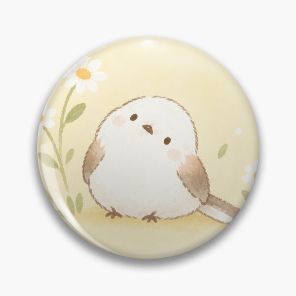 Item preview, Shima Enaga Snow Fairy Bird Tilting Its Head Among White Daisies designed and sold by AshiraCreations.