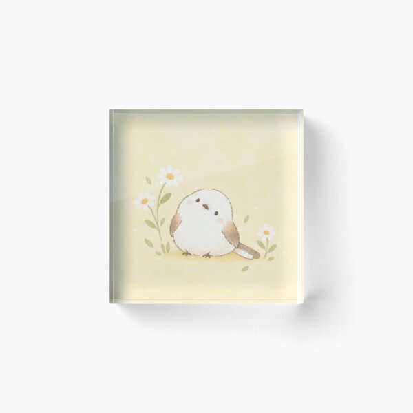 Item preview, Shima Enaga Snow Fairy Bird Tilting Its Head Among White Daisies designed and sold by AshiraCreations.