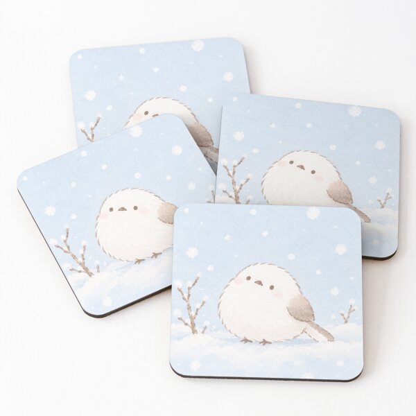 Item preview, Shima Enaga Snow Fairy Bird in Pastel Blue Winter Snow designed and sold by AshiraCreations.