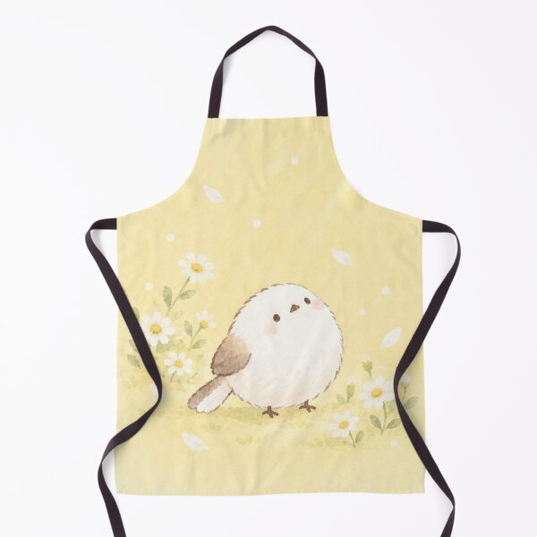 Item preview, Shima Enaga Snow Fairy Bird with White Daisies in Pastel Yellow designed and sold by AshiraCreations.