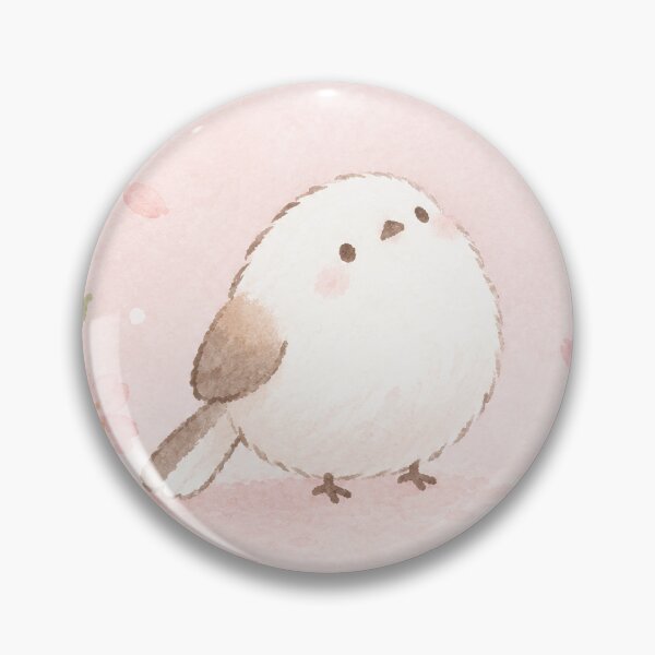 Item preview, Shima Enaga Snow Fairy Bird with Pink Cherry Blossoms designed and sold by AshiraCreations.