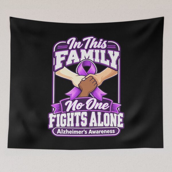 Item preview, In This Family No One Fights Alone Alzheimer's Awareness Family Support Caregiver Warrior designed and sold by FolkGraphics.