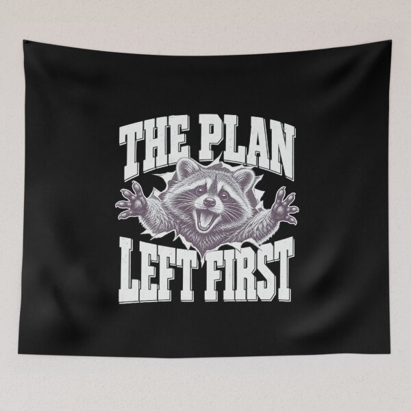 Item preview, The Plan Left First Raccoon – Funny Vintage Engraving designed and sold by LuveraxArt.