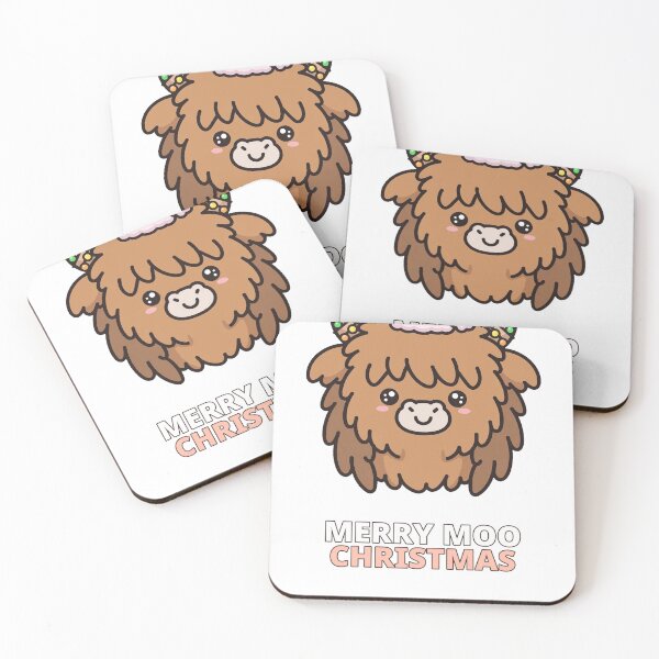 Item preview, Merry Moo Christmas Highland Cow designed and sold by ThreeFlyingAces.