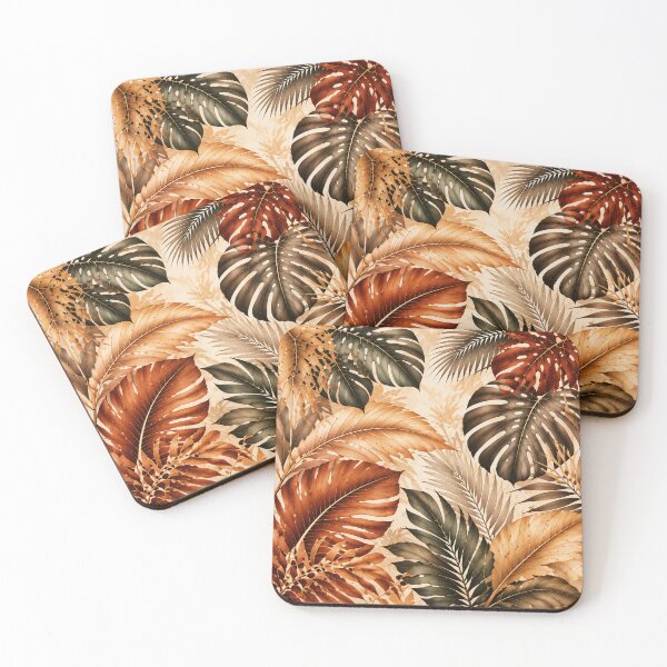 Item preview, Autumn Tropical Leaves Pattern - Luxury Botanical Boho Decor & Gift designed and sold by M. Mamdouh Artworks.
