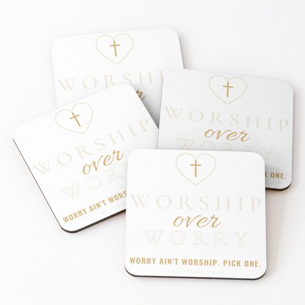 Item preview, Worship Over Worry Christian Faith Prayer Graphic designed and sold by T-J-WHATEVER.