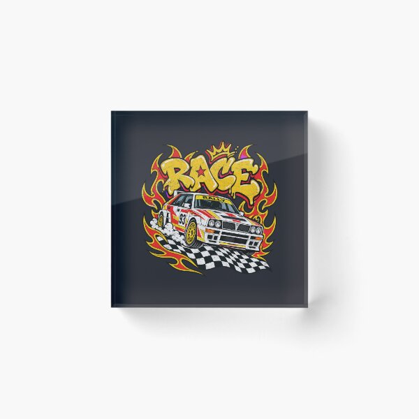 Item preview, Race – Rally Car Flames and Checkered Flag designed and sold by AwesomeBeyondLimits.