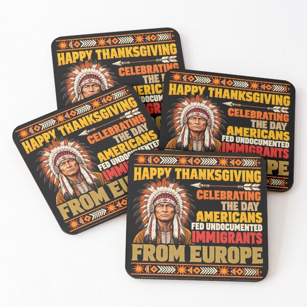 Item preview, Happy Thanksgiving Celebrating the Day Americans Fed Undocumented Immigrants From Europe designed and sold by Rtcraftani.