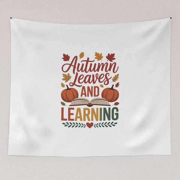 Item preview, Autumn Leaves And Learning – Fall Teacher Book Lover Art designed and sold by jkrphoto.