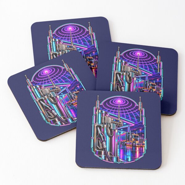 Item preview, Synthwave Trucker & Neon Gas Station designed and sold by NomadForge.